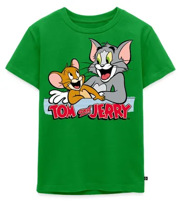 Produktbild von Spreadshirt Tom Und Jerry Fröhliche Freunde Kinder Premium T-Shirt, 110/116 (4 Jahre), Grün