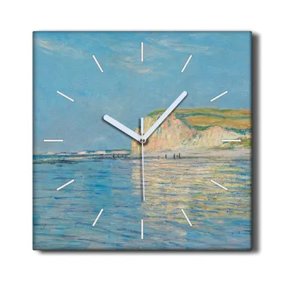 Produktbild von Coloray Hodiny Unikátní 30x30 cm Tiché hodiny Pro obývací pokoj a kuchyň Nástěnné hodiny Plátno Černé ručičky hodin - Odtok v Pourville Monet
