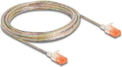 Produktbild von Delock RJ45 Netzwerkkabel Cat.6A U/UTP Slim 5 m transparent