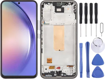 Image de Pour Samsung Galaxy A54 écran Full OLED avec cadre pièce de rechange noir
