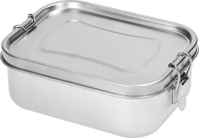 Immagine prodotto di Contenitore per il pranzo in acciaio inossidabile da 1000 ml - Robusto contenitore per il pranzo per bambini e adulti, con guarnizione inclusa, ideale per la scuola, l'ufficio e gli spostamenti - Argento