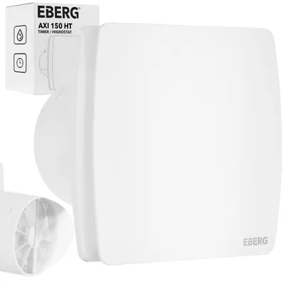 Zdjęcie produktu dla EBERG AXI 150 HT Wentylator Łazienkowy 150 mm Higrostat Timer Biały