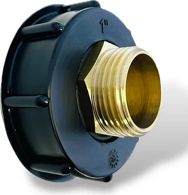 Produktbild von IBC Container Adapter Kappe Außengewinde 1 Zoll Doppelnippel Messing