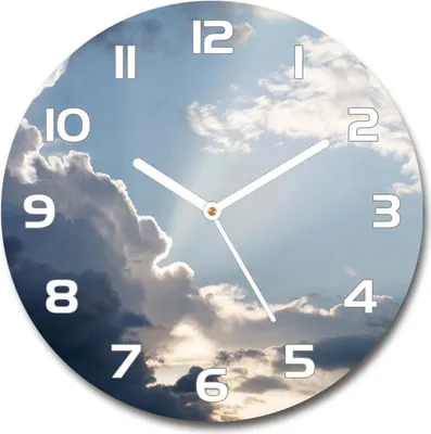 Produktbild von Wanduhr aus Glas 30fi Glasbild Glasuhr Gehärtetes Glas - weisse-zeiger - Clouds in the sky