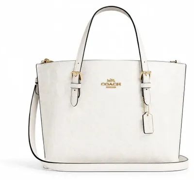 Obrázek produktu pro Dámská kabelka Coach Mollie Tote 25, materiál: plátno s logem značky, barva: bílá