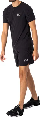 Produktbild von EA7 Logo Ventus Shorts und T-Shirt im Set, Schwarz XL