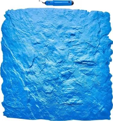 Produktbild von Betonstempelmat, 24 X 24 Zoll, Polyurethan Strukturhaut, Nahtlose Schieferfliesen-Druckform für dekorative Außenböden, Blau