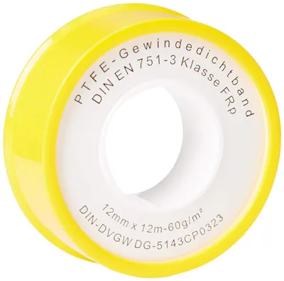 Produktbild von PTFE-Gewindedichtband, 12 mm x 0,1 mm x 12 m