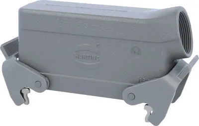 Produktbild von HARTING Han 24B Tüllengehäuse niedrig, 1xM32 seitlicher Kabelabgang, mit 2 Querbügeln Verschraubung M32 Klemmbereich