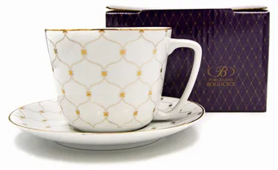 Produktbild von Bogucice Gemis Jumbo-Tasse mit Untertasse, Goldrand