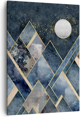 Produktbild von Bild auf Leinwand - Leinwandbild - Einteilig - Figuren Geometrisch Berge - 50x70cm - Wand Bild - Wanddeko - Wandbilder - Leinwanddruck - Wanddekoration - Leinwand bilder - Wandbild - PA50x70-5139
