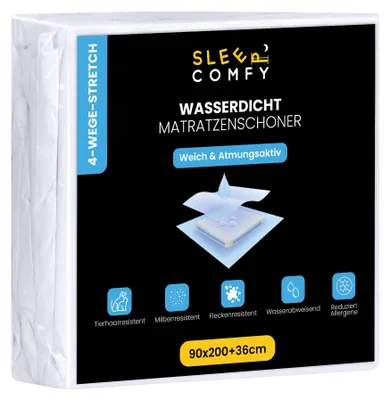 Matratzenschoner wasserdicht 90x200 cm weiß atmungsaktiv