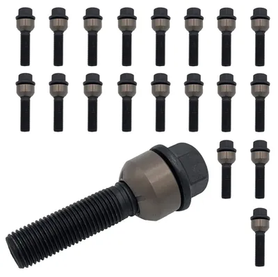 Imagen del producto de 20 tuercas para ruedas M14x1.5, 48 mm, con rosca esférica, de 2 piezas, color , compatibles con Porsche 911 991, 911 997, Boxster 981, Boxster 987, Boxster Spyder 981, Boxster