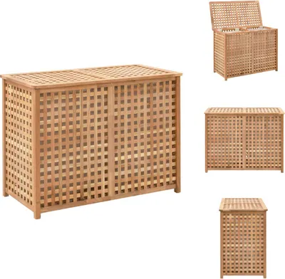 Immagine prodotto di vidaXL Cesto per la biancheria 87,5x46x67 cm in legno massiccio di noce - Cesti per la biancheria