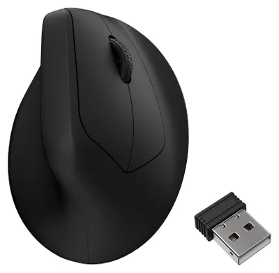 Zdjęcie produktu dla Keychron M5, Po prawej stronie, Projekt pionowy, Optyczny, RF Wireless + Bluetooth + USB Type-C, 30000 DPI, Czarny