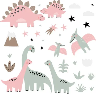 Obrázek produktu pro Divoká Vegetace Dinosaurů – Samolepicí 3D samolepky na zeď – Tetování na stěnu – Samolepicí tapety – Nástěnná dekorace – Panel 3D – Dětský pokoj – 60x96 cm