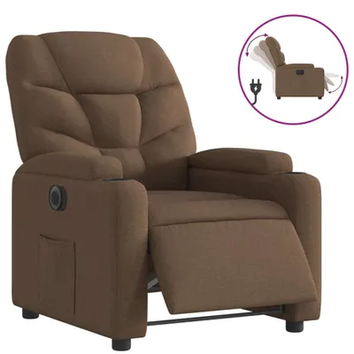 Image de vidaXL Fauteuil relax électrique marron Tissu