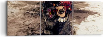 Produktbild von Bild auf Leinwand - Leinwandbild - Frau Folklore - 90x30cm - Wand Bild - Wanddeko - Wandbilder - Leinwanddruck - Bilder - Kunstdruck - Wanddekoration - Leinwand bilder - Wandkunst - CA90x30-3858