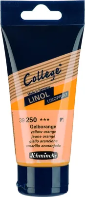 Productafbeelding van Schmincke College Linol Gel, oranje, 75 ml, 39250013. Linoleumdrukverf