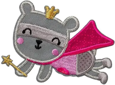 Obrázok produktu pre Superheroine Teddy - nášivka, nažehľovacia nášivka, nažehľovacia aplikácia, nášivky, nažehľovacie nášivky, veľkosť: 8,0 x 5,7 cm