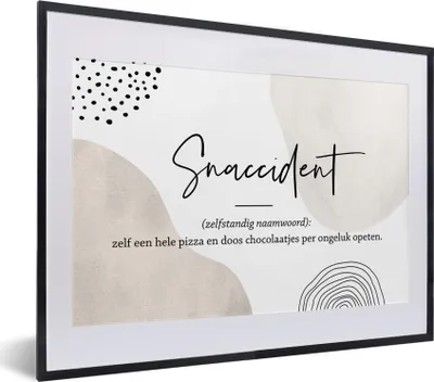 Produktbild von MuchoWow® Gerahmtes Poster Zitate - Snaccident definition - Sprichwörter - Wörterbuch 40x30 cm - Poster mit Schwarzem Bilderrahmen Wandposter Rahmen Foto Bilder - Bilderrahmen - Poster im Rahmen