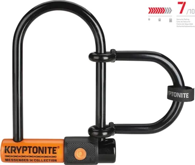Image de Kryptonite Messenger Mini+ antivol à arceau + extender Orange