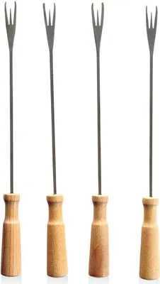 Produktbild von Boska Fonduegabeln Oslo / für Käse- oder Schokolatfondue / Edelstahl / Holz / Braun / Silber / 270 mm