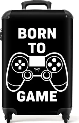 Produktbild von NoBoringSuitcases.com® Koffer Handgepäck Trolley Rollkoffer Kleine Reisekoffer mit 4 Rollen - Zitat - Gaming - Controller - Jungen - Cabin Size < 55x40x23 cm & 55x40x20 cm - Fotokoffer - Kabinenkoffer - BoardgepäckHandgepäck Koffer 55x35x20 cm, 36L,