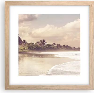 Produktbild von Gerahmtes Poster - Rahmen in heller Eiche - Palmen Strand Wasser - 30x30 cm - Wand Bild - Wanddeko - Wandbilder - Kunstposter - Wandposter - Bilderrahmen - Bilder - Kunstdruck - P2NAC30x30-4917
