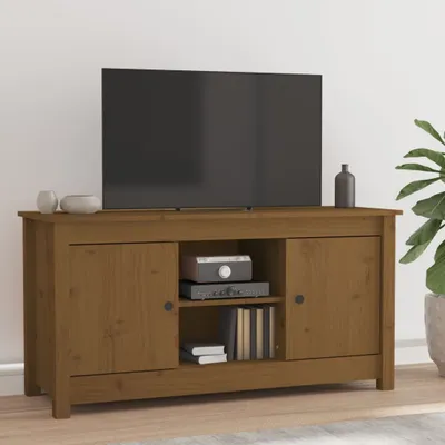 Produktbild von Möbel TV-Schrank Honigbraun 103x36,5x52 cm Massivholz Kiefer - TV-Schränke 814587