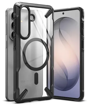 Image de Coque pour Galaxy S26 Plus, Ringke Fusion X Magnetic avec MagSafe, transparente avec cadre noir