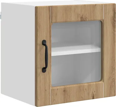 Obrázok produktu pre vidaXL Nástenná sklenená skriňa PORTO, 2 ks, dub Artisan, 40 x 31 x 40 cm