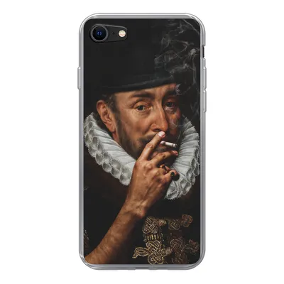 Produktbild von MuchoWow® Handyhülle Schutzhülle Hülle für iPhone SE 2022 Malerei - Zigarette - Alte Meister Silikon Softcase Handy Hülle - Schutzhülle