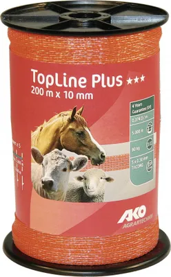 Produktbild von Band Top Line Plus 200m, 10mm - 5x0,30 TriCond, orange - TopLine Plus Weidezaunband -   orange