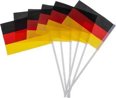 Produktbild von Deutschlandfahnen 6 Mini-Flaggen mit Kunststoffstab ca. 15 x 10 cm Bundesflagge