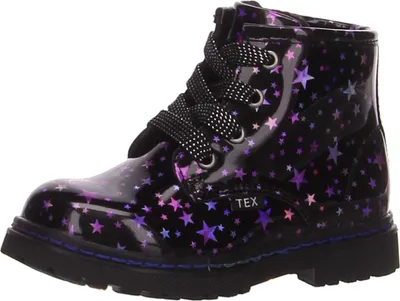 A single black boot with a star pattern.