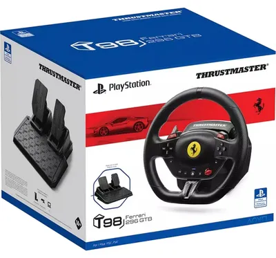 Produktbild von Thrustmaster T98-P Ferrari 296 GTB, Lenkrad + Pedale, PC, PlayStation 4, PlayStation 5, D-Pad, Modus-Taste, Menü-Taste, Analog / Digital, 240°, 240°