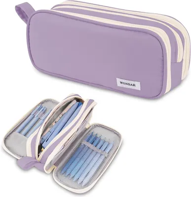 Produktbild von Pennenhalter mit 3 Fächern, 25x8x6 cm, Kapazität für über 50 Stifte, für Schule und Büro