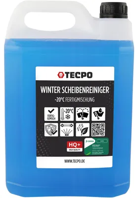 Produktbild von TECPO Scheibenfrostschutz, 5 Liter Antifrost -20°C Gebrauchsfertig – DEKRA  Scheibenreiniger im Winter für Klare Sicht