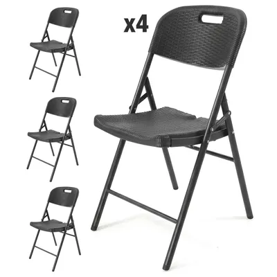 Produktbild von Klappstuhl Set bis 150kg belastbar faltbar stabil Terrasse Gartenstuhl 4er Set