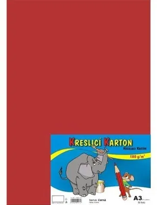 Produktbild von Kreslící karton A3/50ks/180g červený