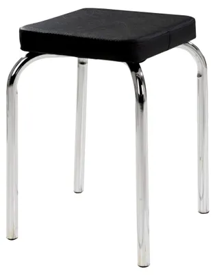 Produktbild von Sitzhocker Metallhocker Stapelhocker | Schwarz | Metall | Kunstleder