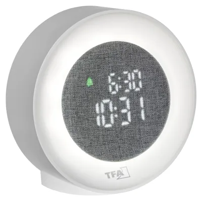 Produktbild von TFA Dostmann Digitaler LED Lichtwecker Nachtlicht Datum Snooze weiß
