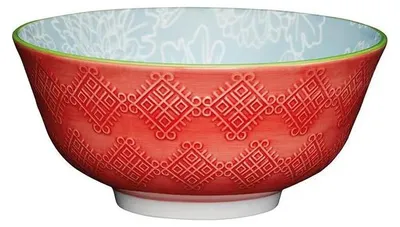 Image de Kitchen Craft KCBOWL13 Plat en faïence émaillée avec motif floral, multicolore