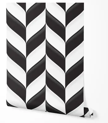 Zdjęcie produktu dla Tapeta Samoprzylepna Geometria Czarno-Białe Symetria Do Sypialni Salonu 2.5m x 0.5m