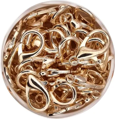 Zdjęcie produktu dla Zapięcie karabińczyk 14 mm, 50 sztuk, różowe złoto