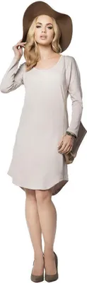 Produktbild von Damen Langarm Kleid + Umstandsmode MAMA Umstandskleid; Beige/XL/2XL 42/44