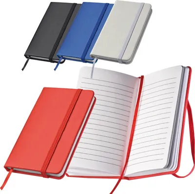 Produktbild von 4x Notizbuch / A7+ (127x78mm) / PolyurethanEinband / 160 Seiten / 4 verschiedene Farben
