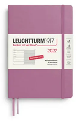 Obrázok produktu pre Týždenný kalendár a zápisník, stredná veľkosť A5, farba Dusty Rose, rok 2027