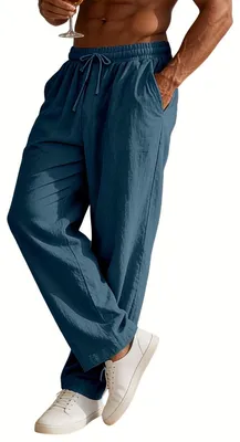 Produktbild von Currero Leinenhose Herren Meeresblau S